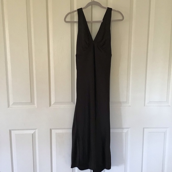 Third Form Elegant Black Satin Sleeveless bias midi Dress Australia Sz 8 - Picture 2 of 7